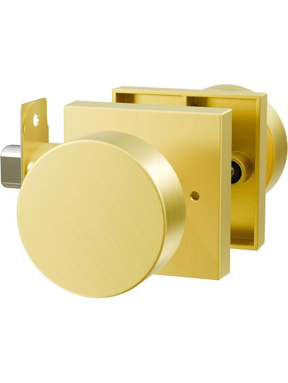New Goldenwarm Gold Door Knobs Closet Zinc Alloy Square Brushed Gold Bedroom